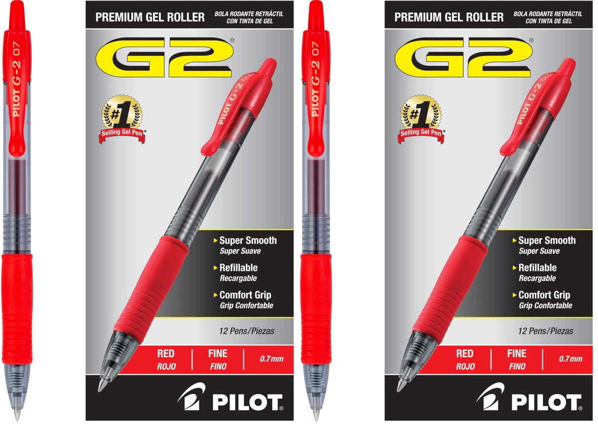 PILOT G2 Premium Gel Pens, Fine Point 0.7mm, Black Ink, 12-Pack
