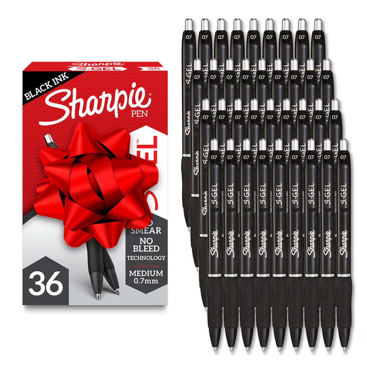 Sharpie S-Gel Retractable Gel Pen, Medium Point, Black Ink, 4/Pack (2096134)