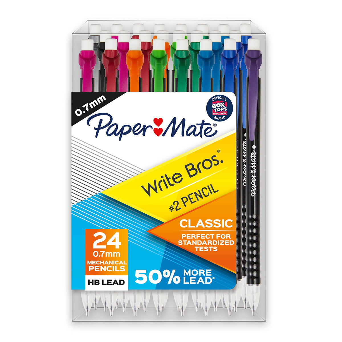 Paper Mate Mechanical Pencils, Write Bros. Classic Number 2 Pencil, 0.7mm, 24 Count - Classroom Supplies, Back to School, Great for Standardized Tests