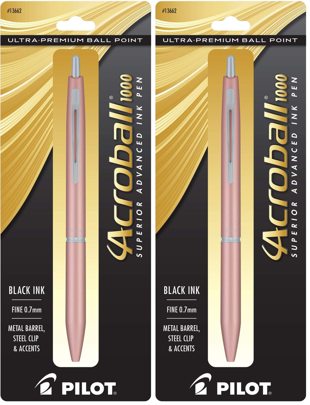 PILOT Acroball 1000 Ballpoint Pen, Blue Barrel, Black Ink, Single Pen