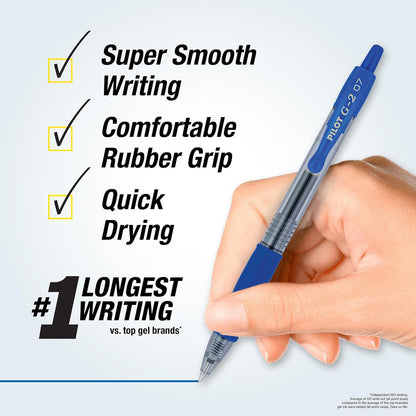 PILOT G2 Premium Gel Pens, Fine Point 0.7mm, Blue Ink, 4-Pack