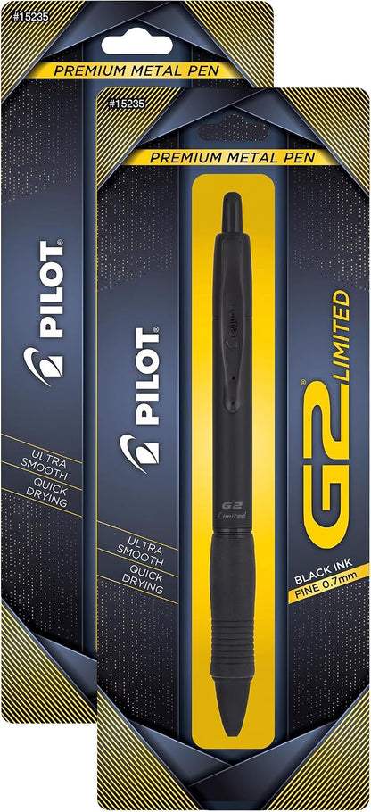 PILOT G2 Limited Matte Black Gel Pen, Fine Point 0.7mm, Black Ink, 1-Pack