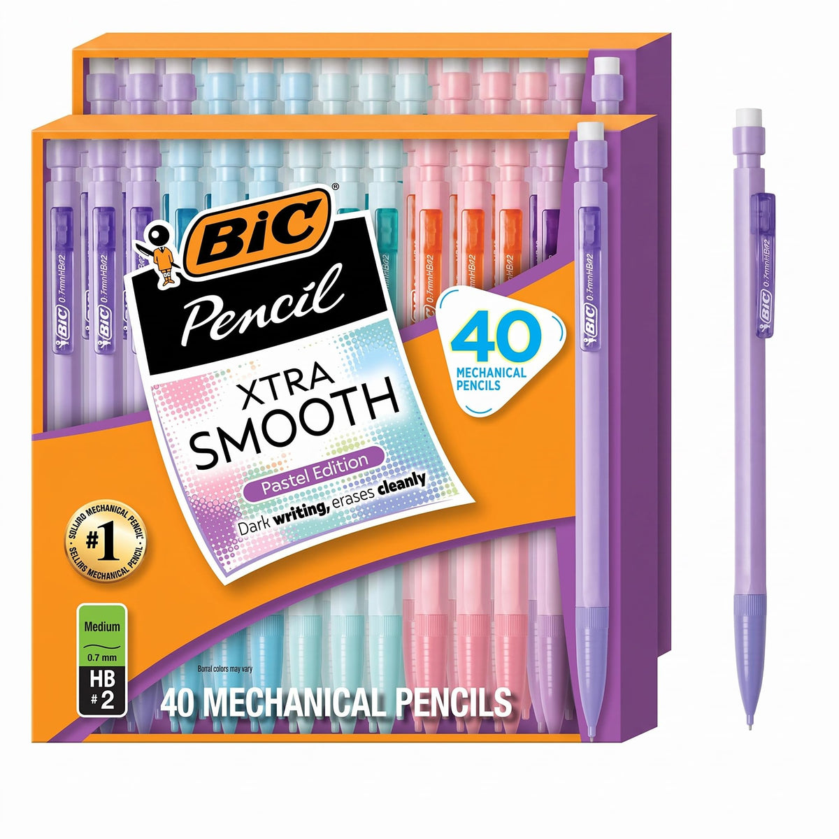 BIC Xtra Smooth Mechanical Pencil, 0.7 mm Medium Point, 40-Count Pack