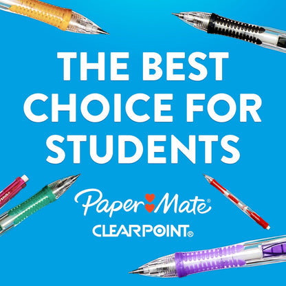 Paper Mate Clearpoint Mechanical Pencils, 0.7mm HB #2 Lead, Assorted Barrel Colors, 6 Count - Office Supplies, Back to School, Journaling