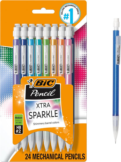 BIC Xtra-Sparkle Number 2 Mechanical Pencils, 24-Count Pack, 0.7mm Point