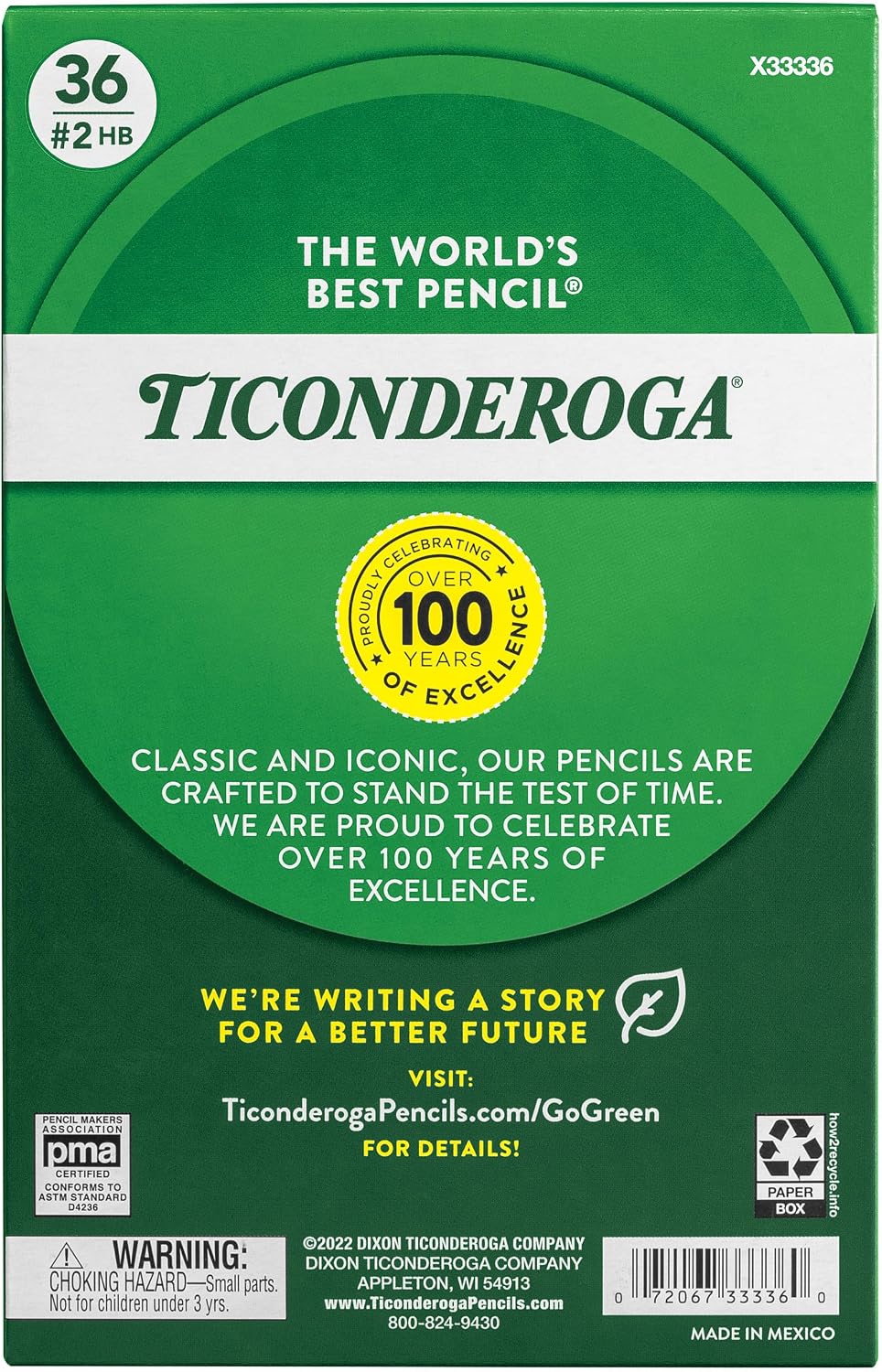 Ticonderoga My First Wood-Cased Pencils, #2 HB, Yellow, 36 Count